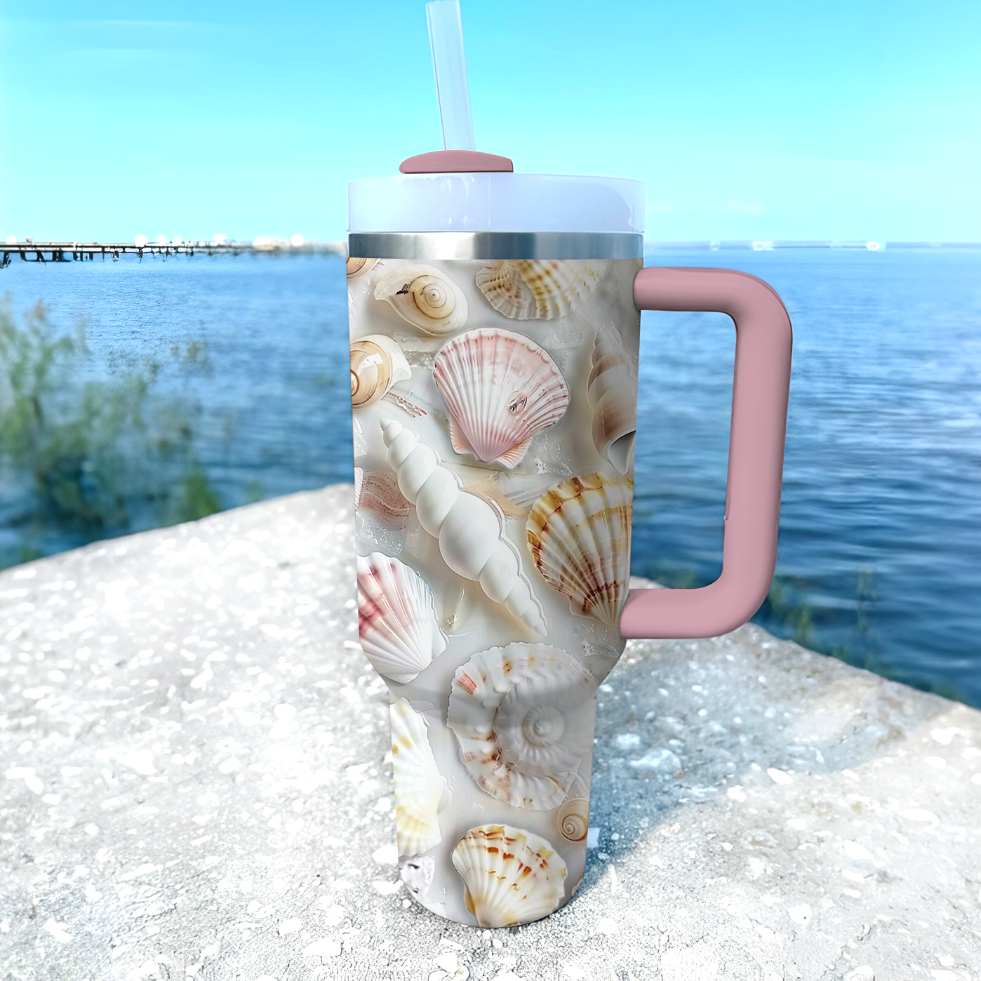 Shineful Glossy Tumbler Gorgeous Seashell Treasures