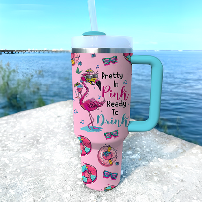 Shineful Tumbler Flamingo Beach Party