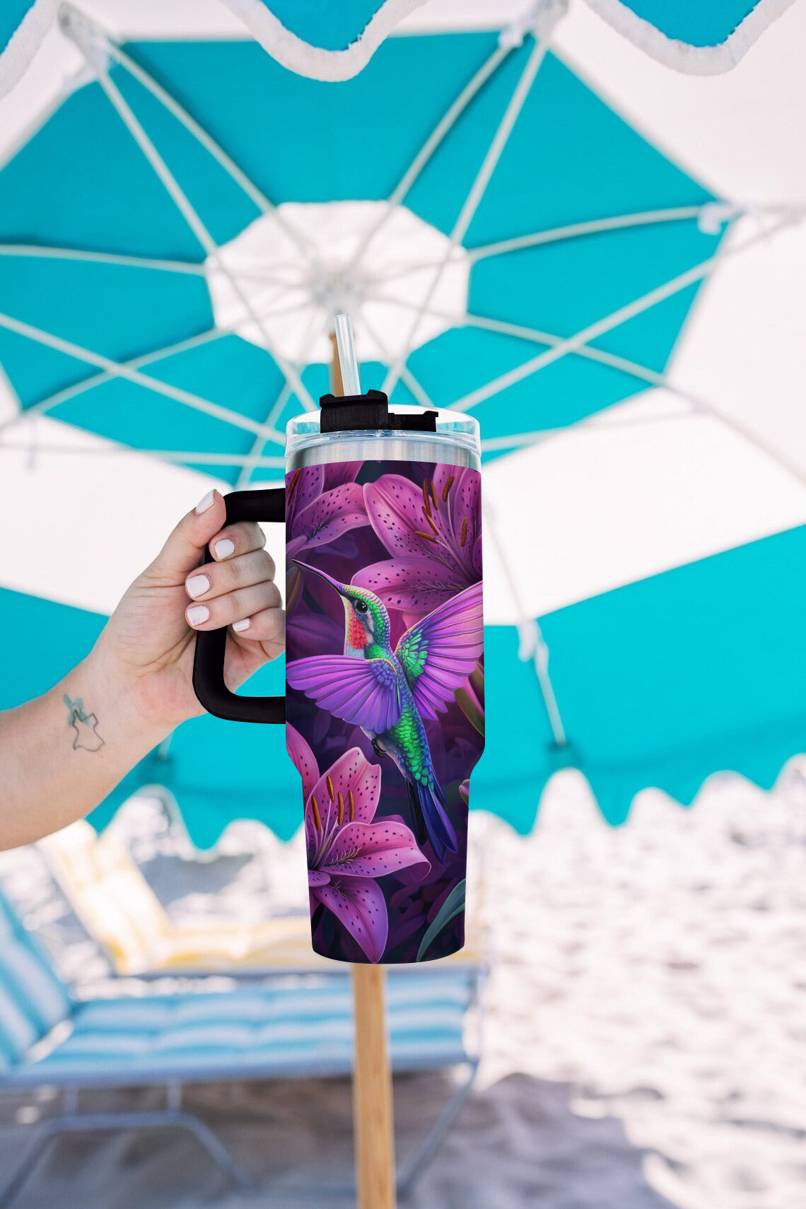 Shineful Tumbler Twilight Blooms : la visite du colibri en soirée