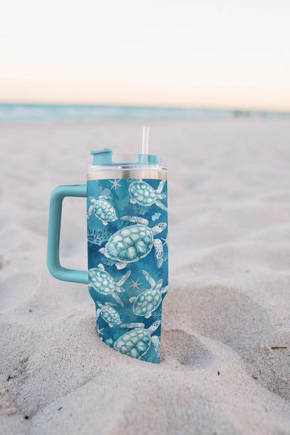 Shineful Tumbler Teal Ocean Turtle