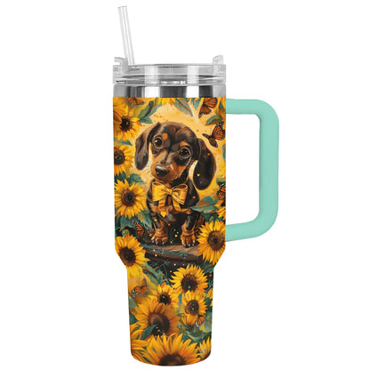 Shineful Tumbler Dachshund Sunflower Paws