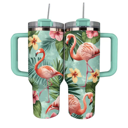 Glänzender Becher Tropische Flamingos