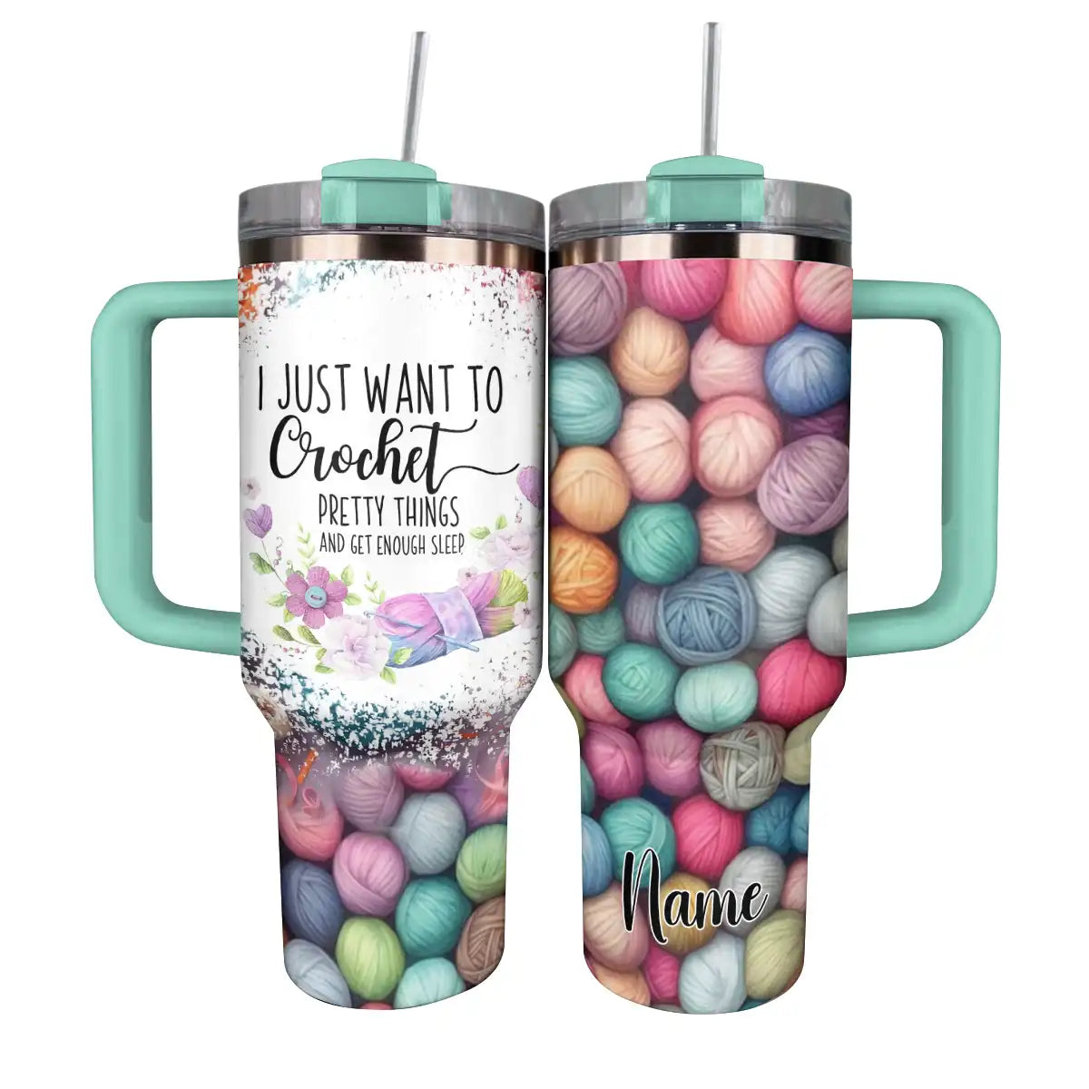 Shineful Tumbler Personalized Just Wanna Crochet