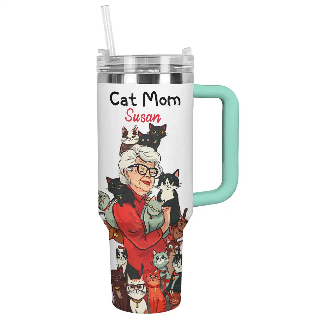 Shiny Tumbler Personalisiert Katzenmama