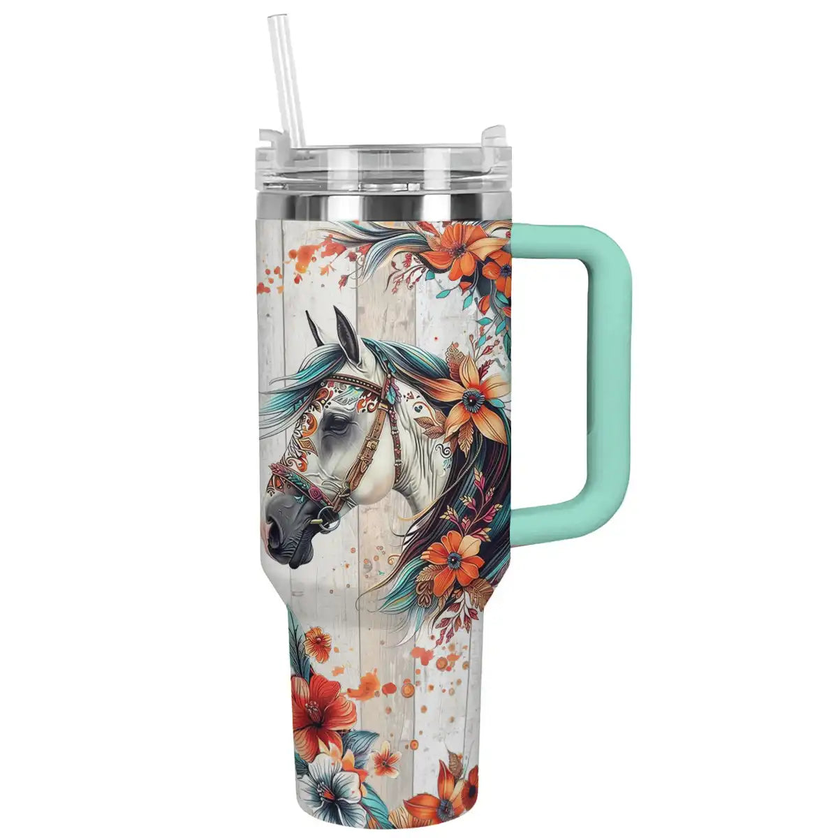 Shineful Tumbler Floral Horse Ver2