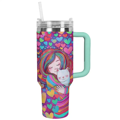 Shineful Tumbler Girl & Cat