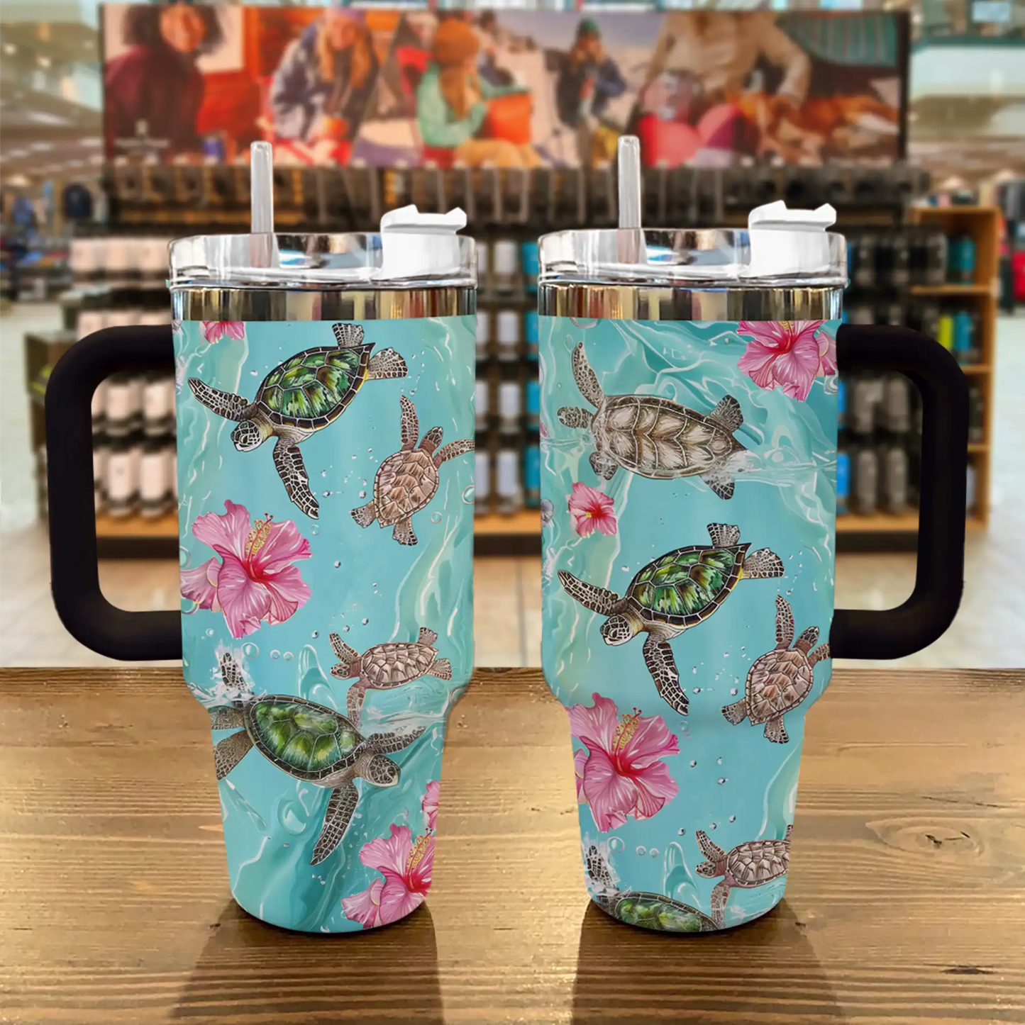 Shineful Tumbler Sea Turtle Hibiscus