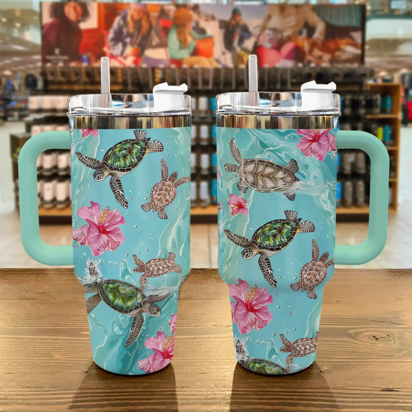 Shineful Tumbler Sea Turtle Hibiscus