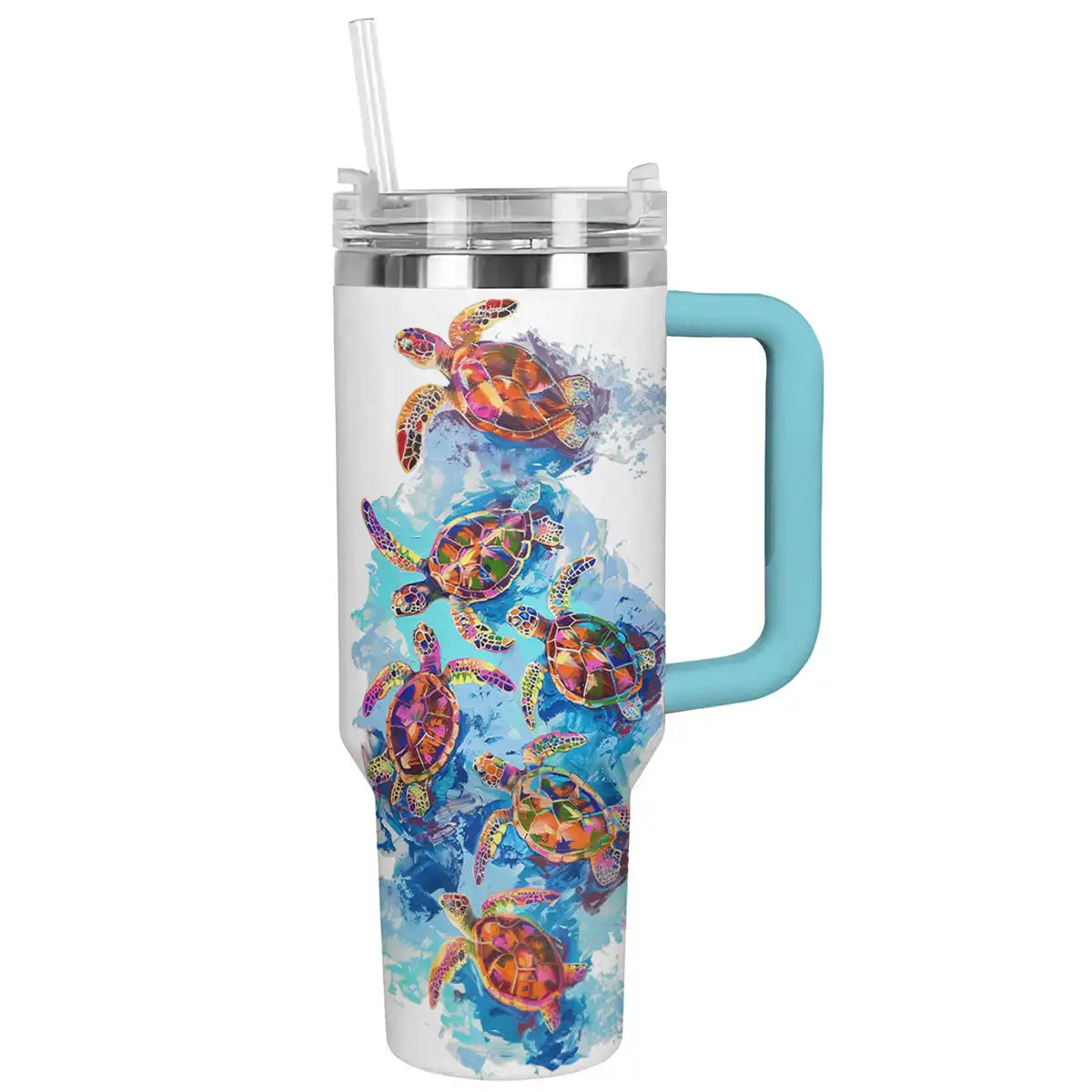 Shineful Tumbler Sea Turtle Colorful Flow