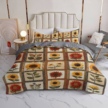 Shineful All Season Quilt 3-Piece Set Refined Sunflowers