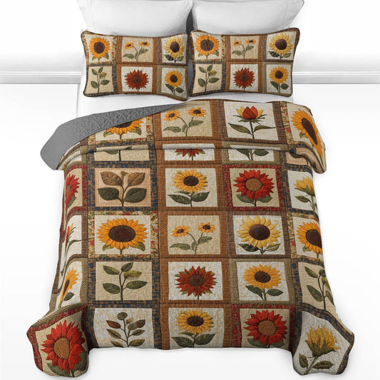 Shineful All Season Quilt 3-teiliges Set Veredelte Sonnenblumen