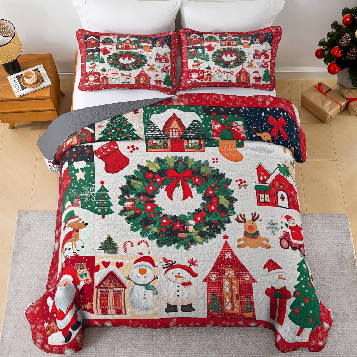 Shineful All Season Quilt 3-Piece Set Christmas Lovely