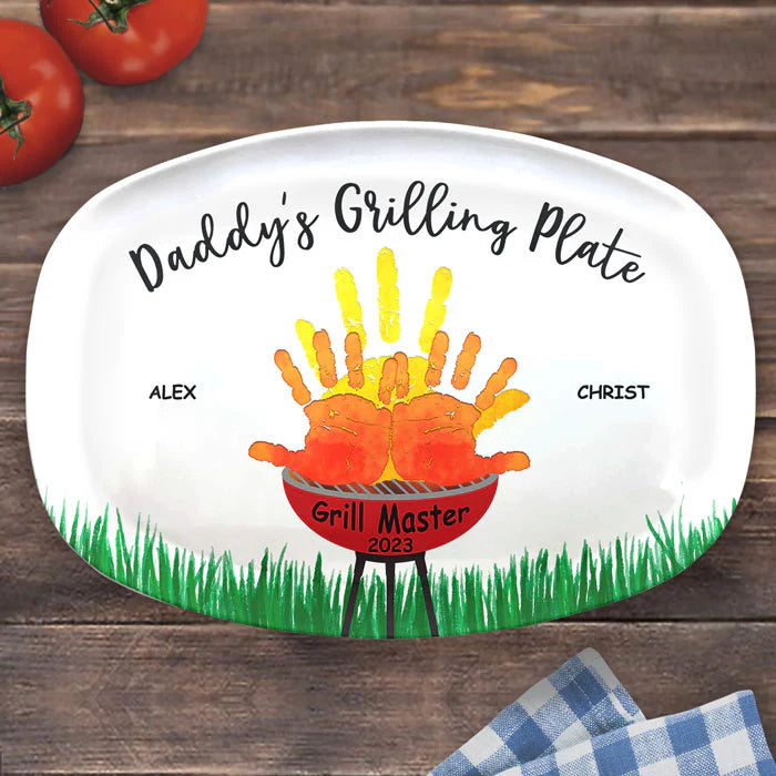 Shineful Daddy Grill Master - Personalized Dinner Plate