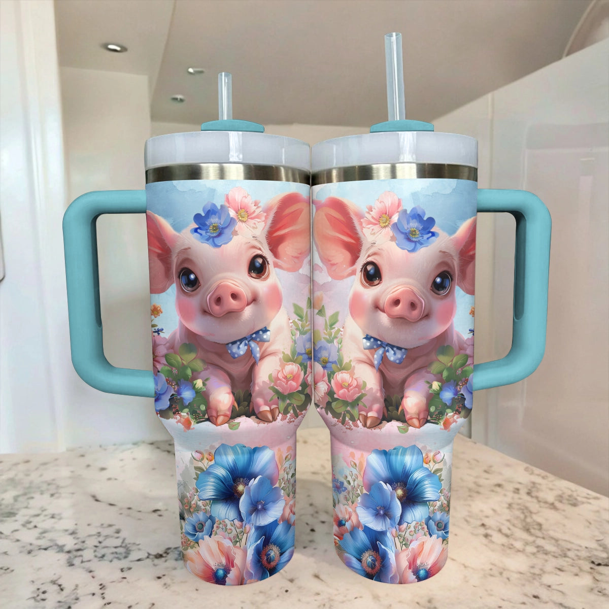 Shineful Tumbler Piglet Bluebell