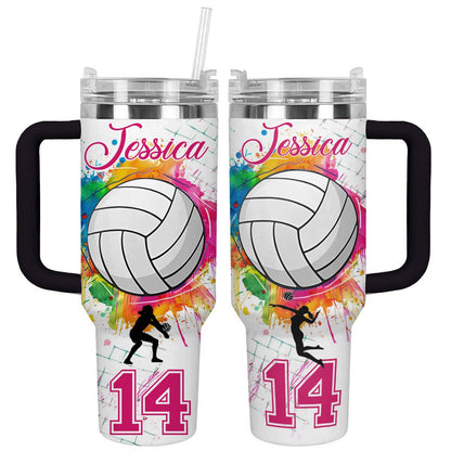 Shiny personalisierter Becher „I Love Volleyball“