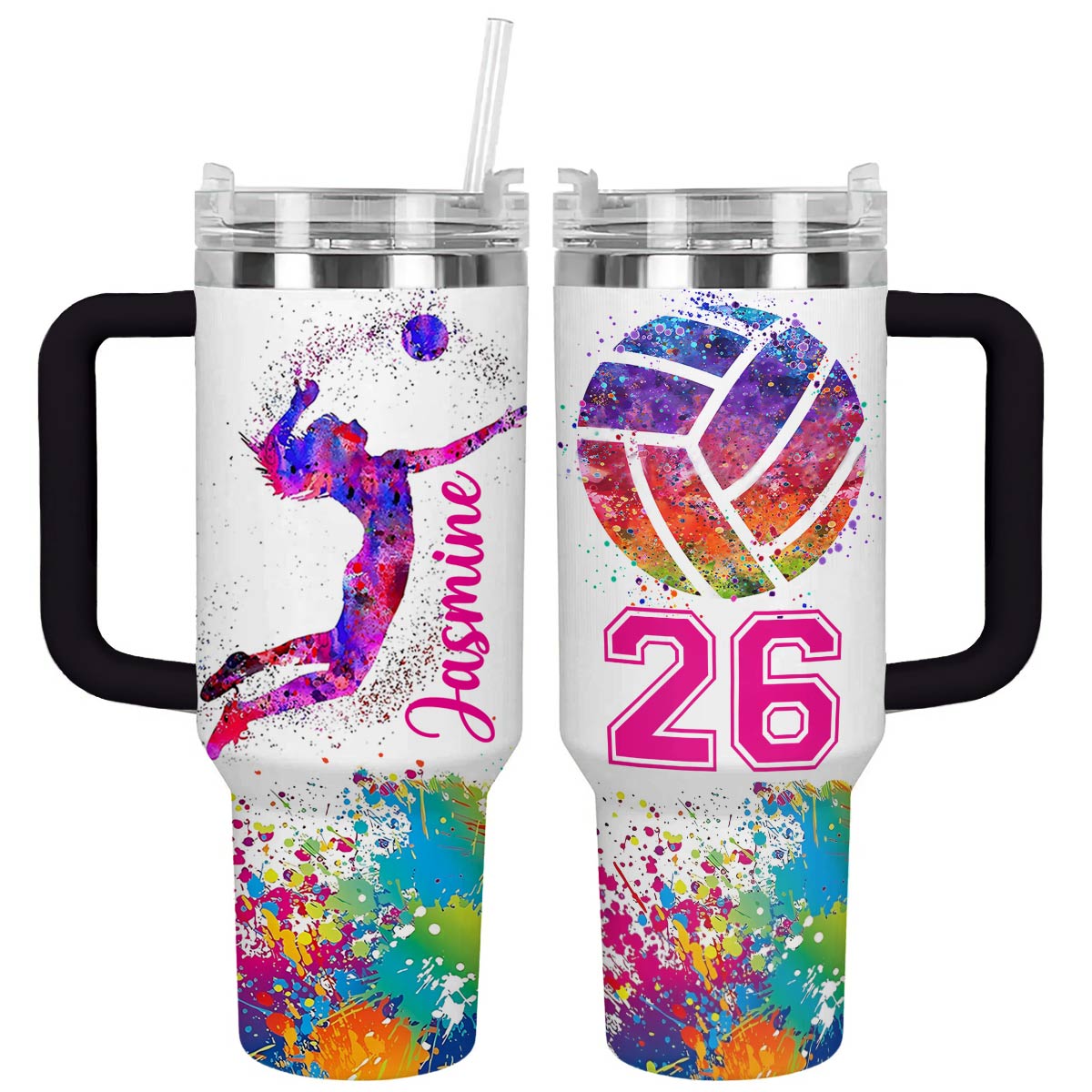 Shineful Personalized Tumbler Colorful Volleyball