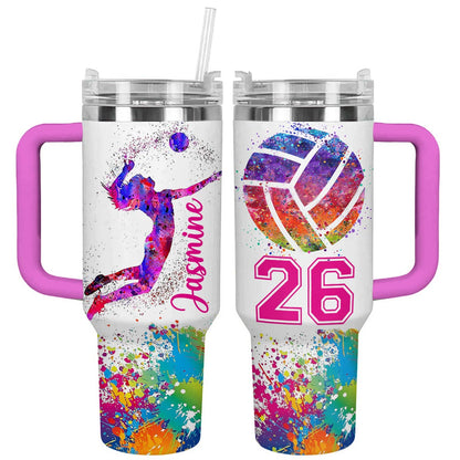 Shineful Personalized Tumbler Colorful Volleyball