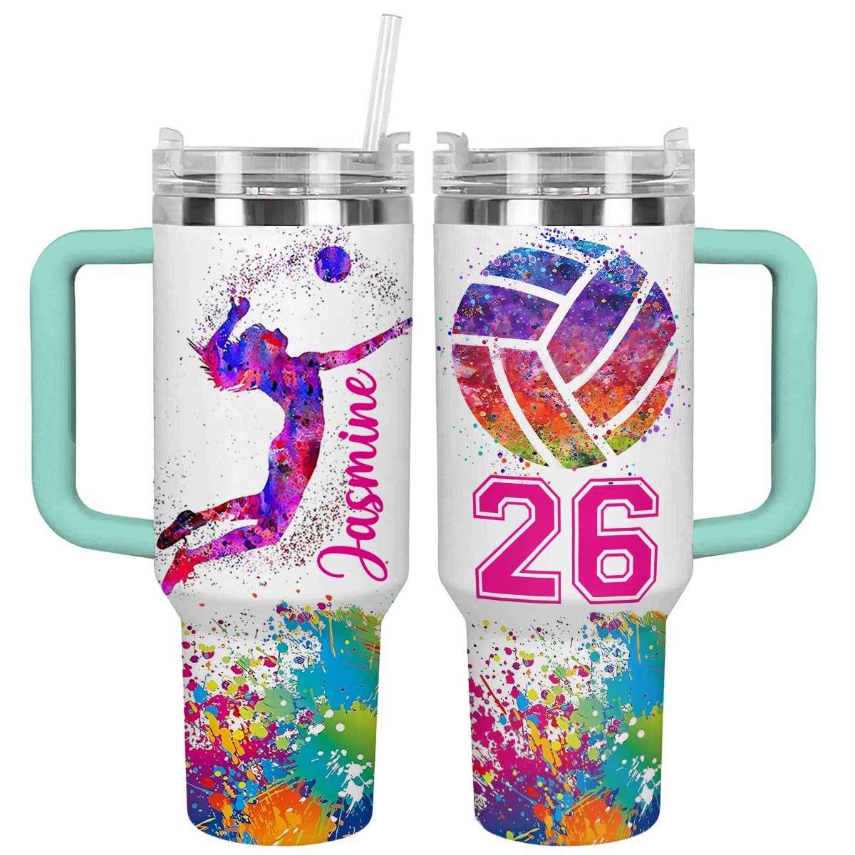 Shineful Personalized Tumbler Colorful Volleyball