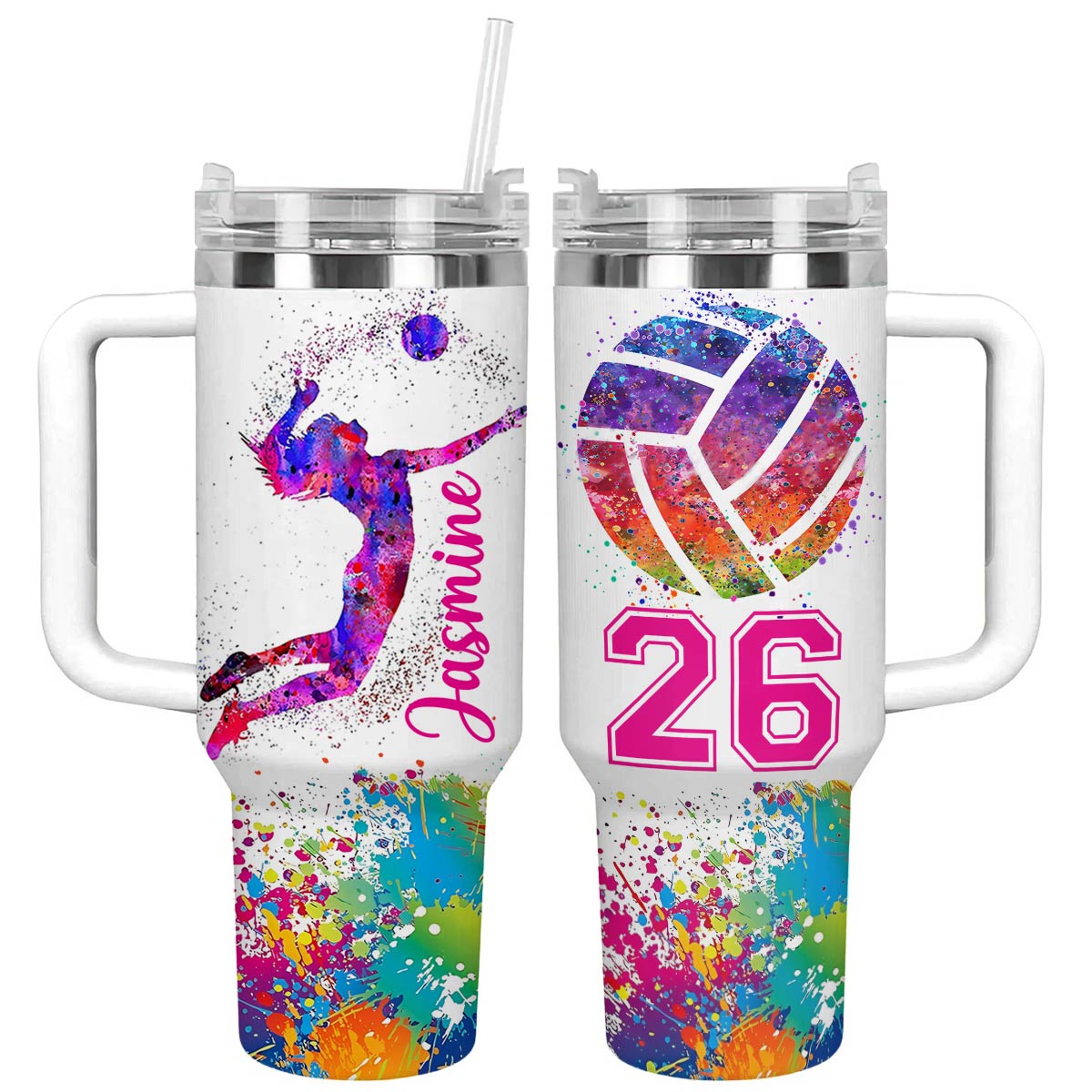 Shineful Personalized Tumbler Colorful Volleyball