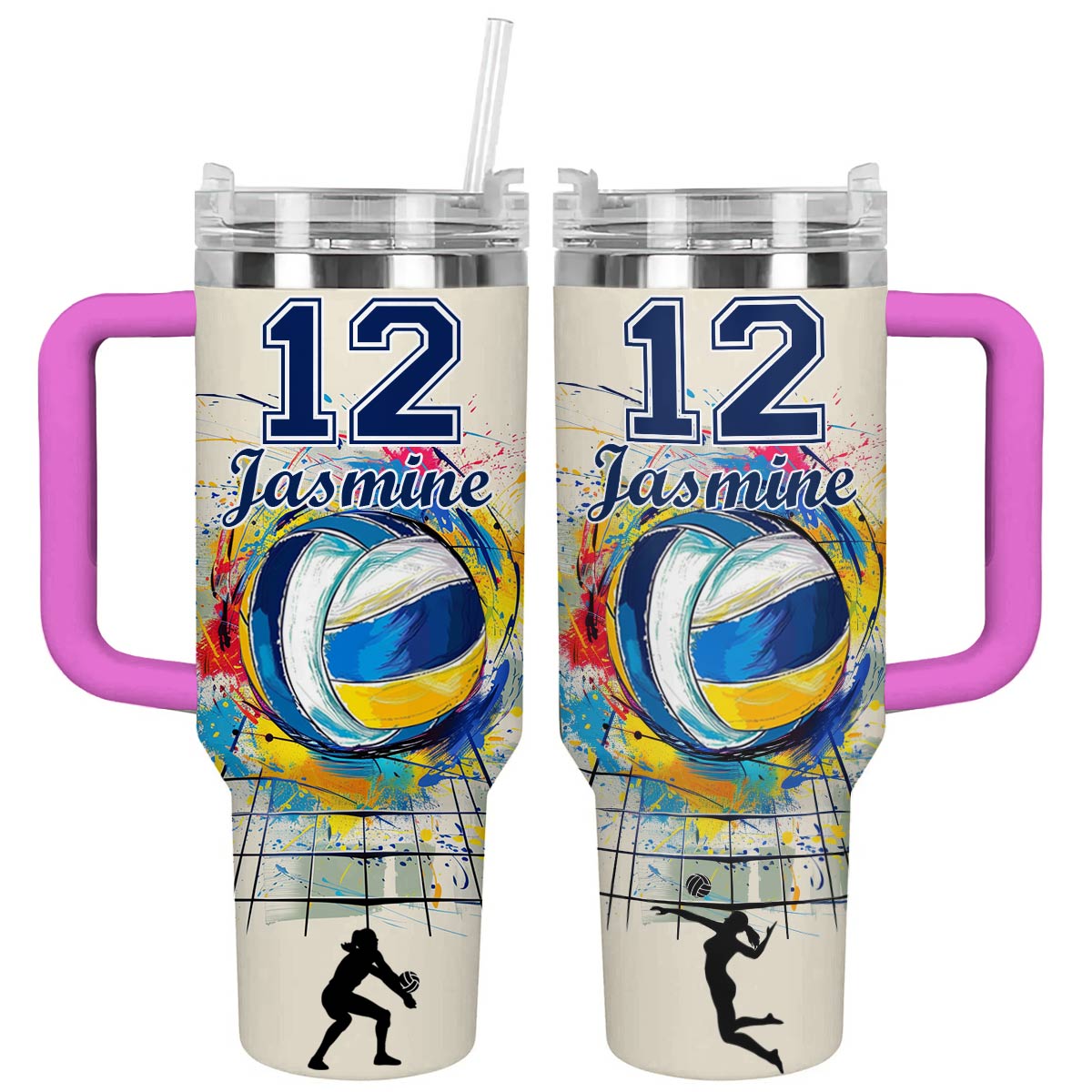 Shineful Personalized Tumbler Beautiful Volleyball