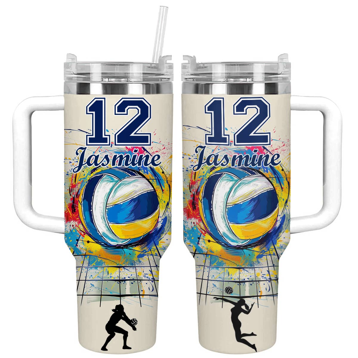 Shineful Personalized Tumbler Beautiful Volleyball