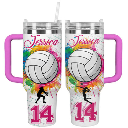 Shineful Personalized Tumbler I Love Volleyball