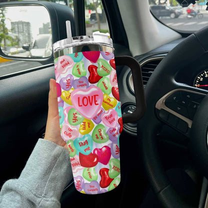 Valentines Shineful™ Tumbler 40 Oz Cute Heart Tl10 Black 40Oz