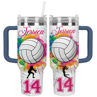 Shiny personalisierter Becher „I Love Volleyball“