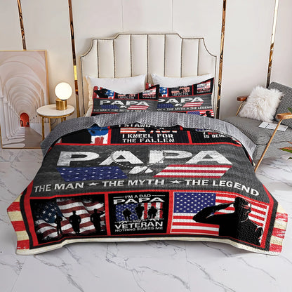 Shineful All Season Quilt 3-Piece Set - Veteran Patriotic Dad Tribute