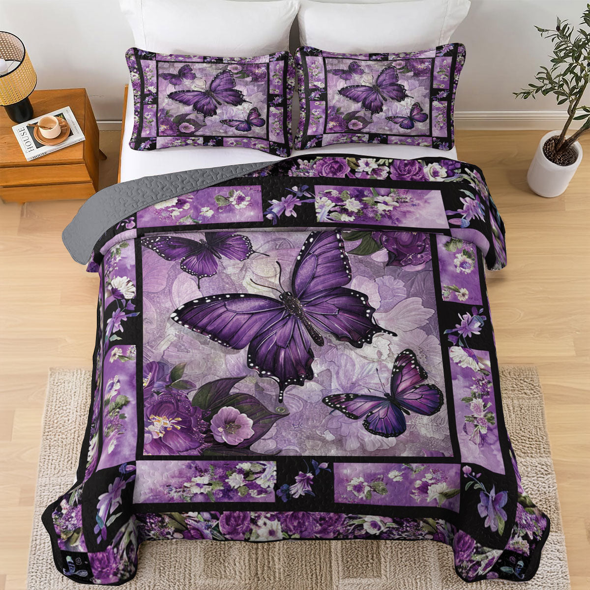 Shineful All Season Quilt 3-Piece Set Butterfly Dreams