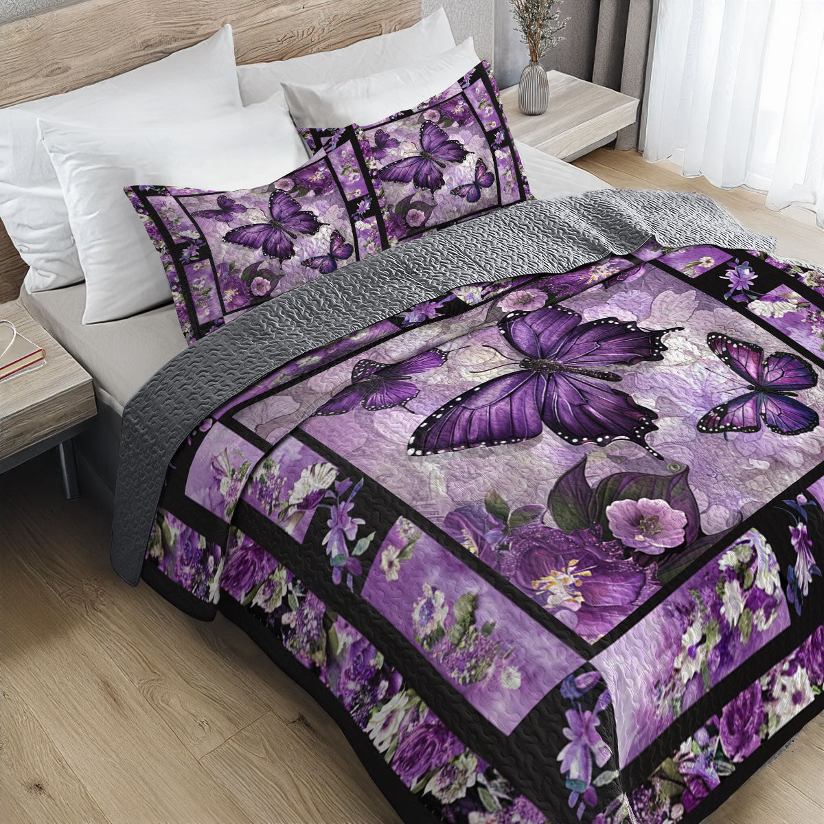 Shineful All Season Quilt 3-Piece Set Butterfly Dreams