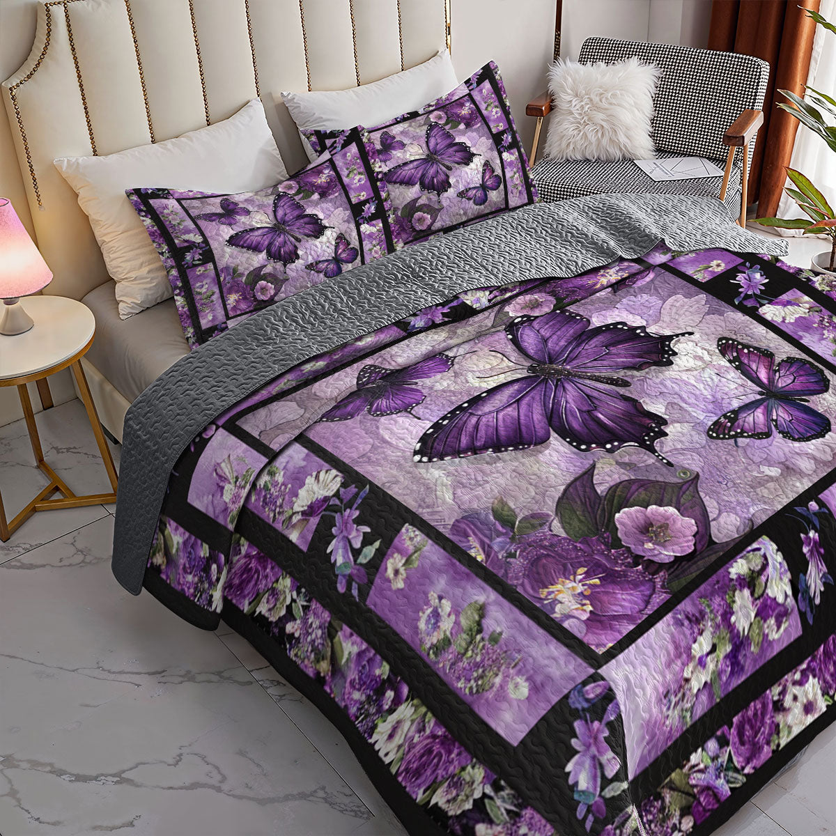 Shineful All Season Quilt 3-Piece Set Butterfly Dreams