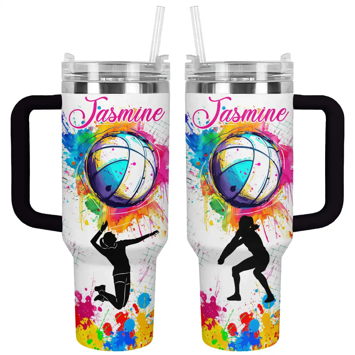 Shineful Tumbler Personalized Colorful Volleyball