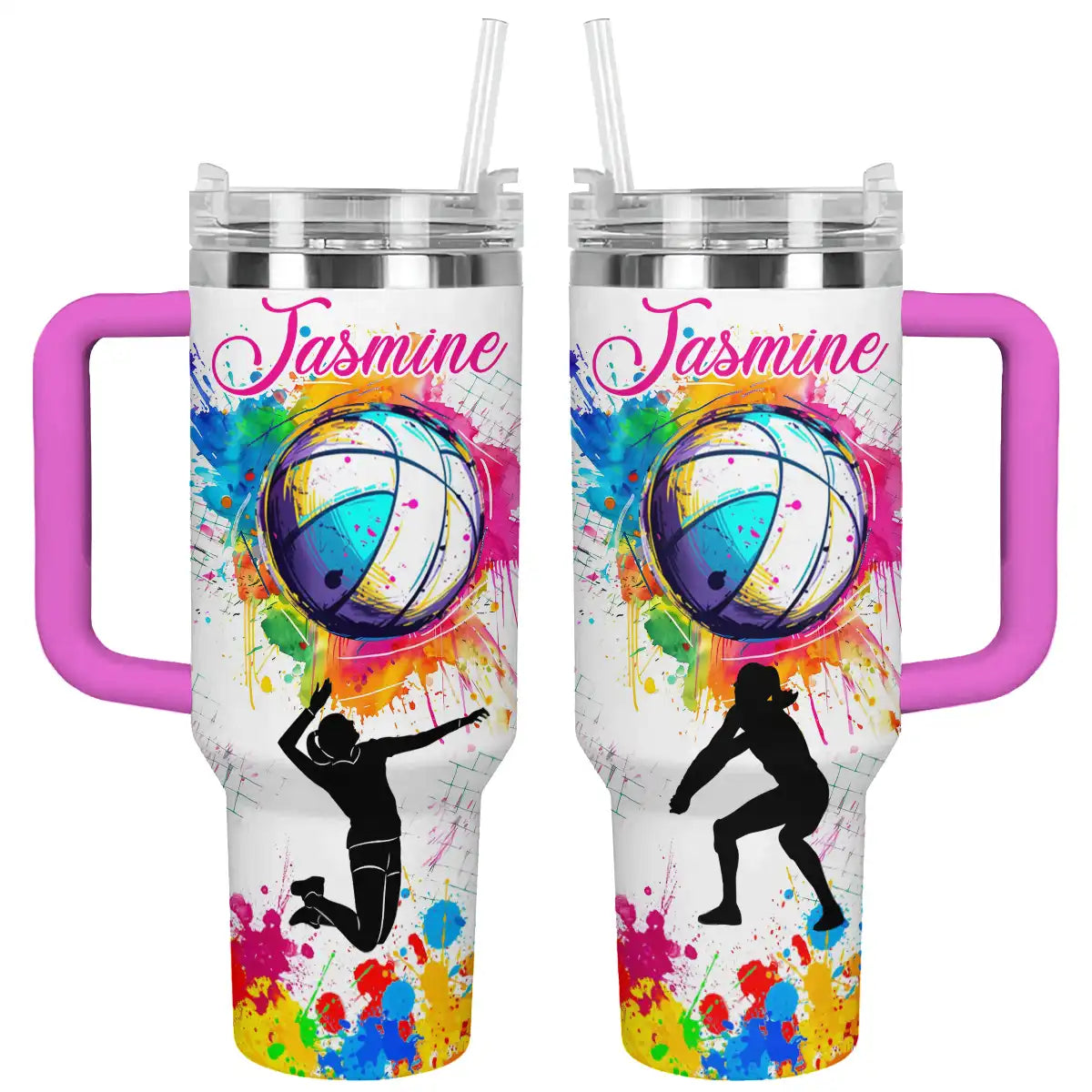 Shineful Tumbler Personalized Colorful Volleyball