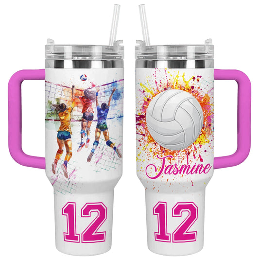 Shiny Tumbler Personalisiert Love Volleyball