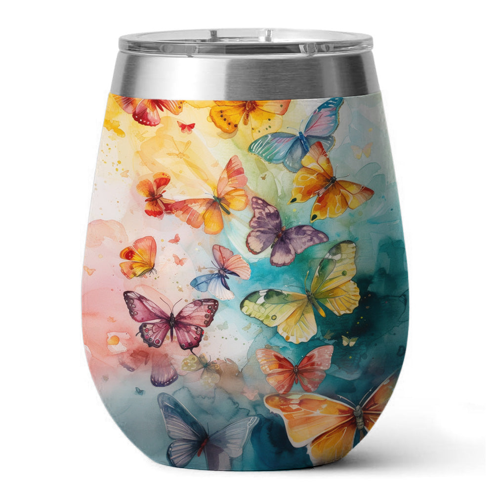 Butterfly 12 Oz Shineful™ Colorful Nl09 12Oz Tumbler