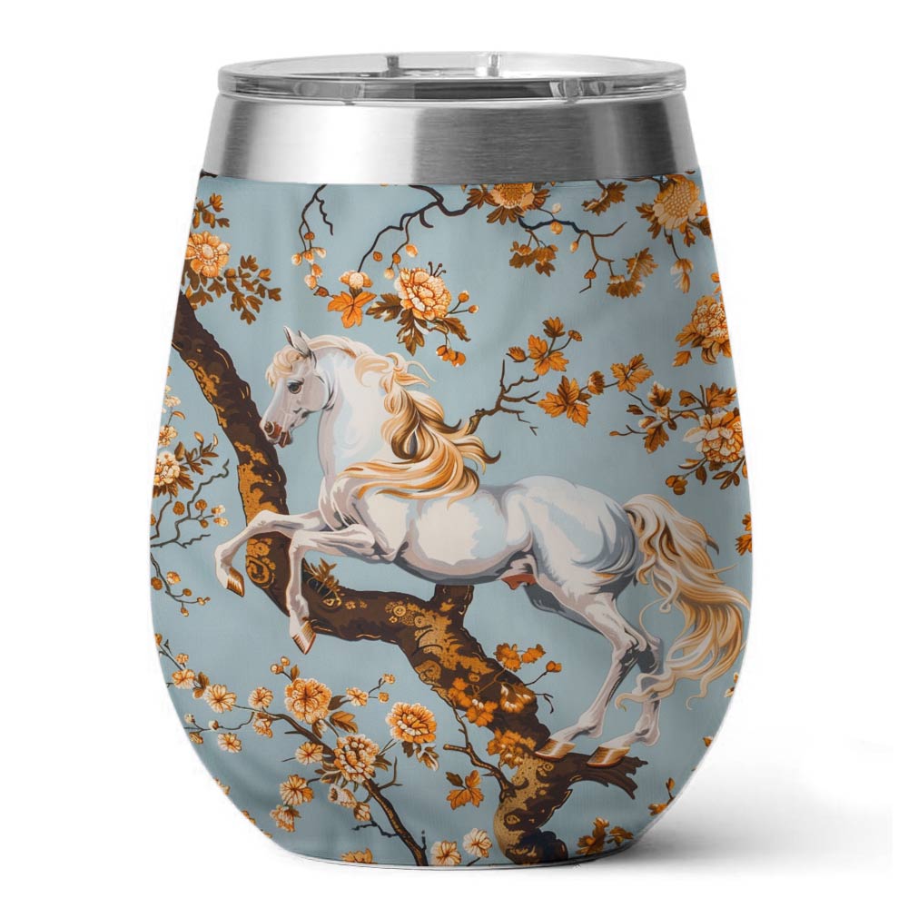 Shineful Wine Tumbler Equestrian Blossom