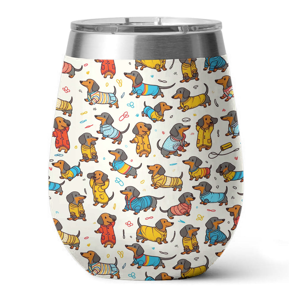 Dachshund 12 Oz Shineful™ Wine Happy Dachshunds Nl09 12Oz Tumbler