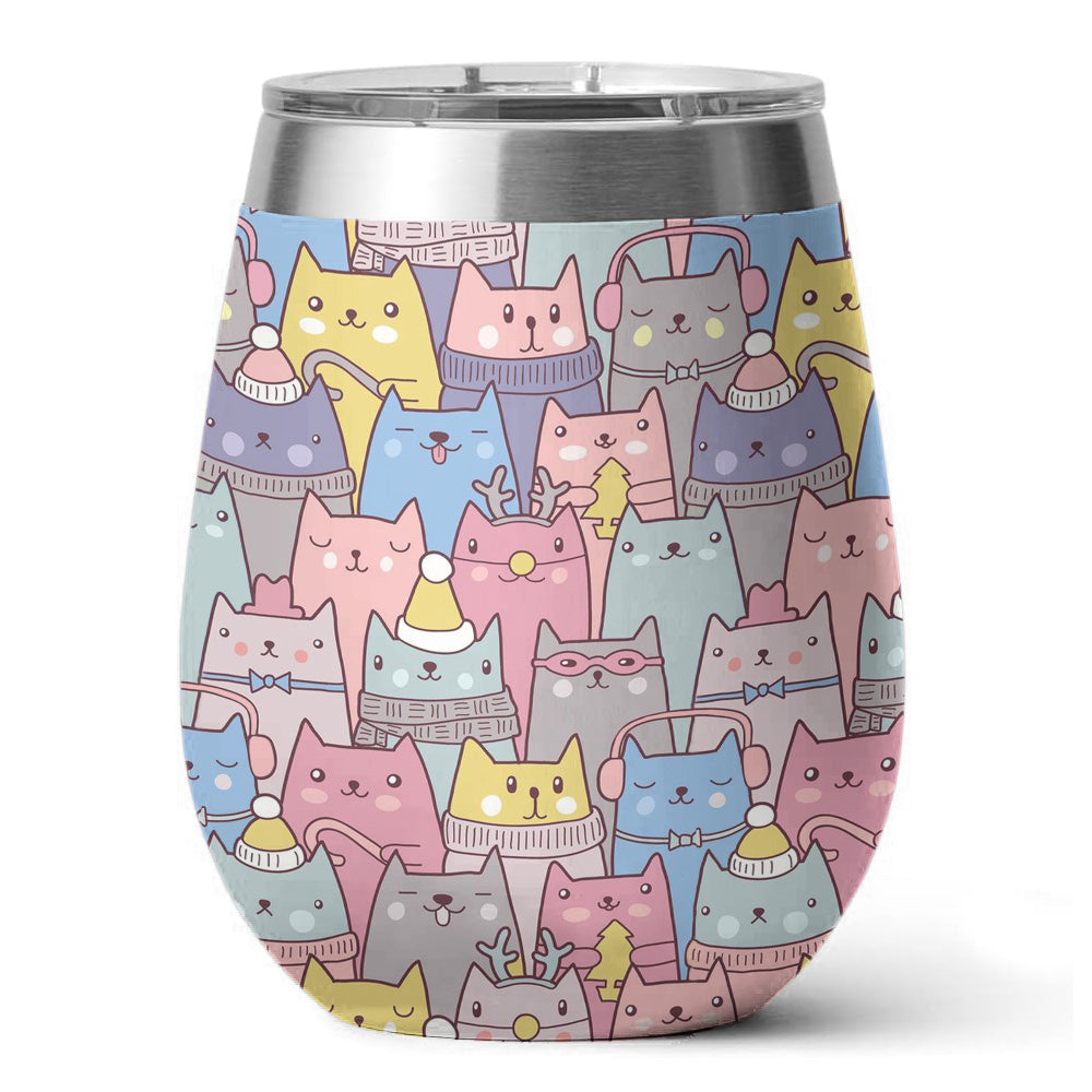 Cat Of 12 Oz Shineful™ Wine Colorful Nl09 12Oz Tumbler