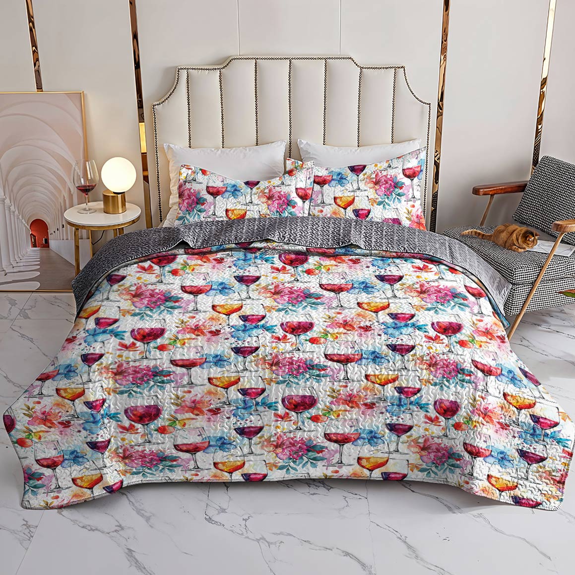 Shineful All Season Quilt 3-teiliges Set Weinrot