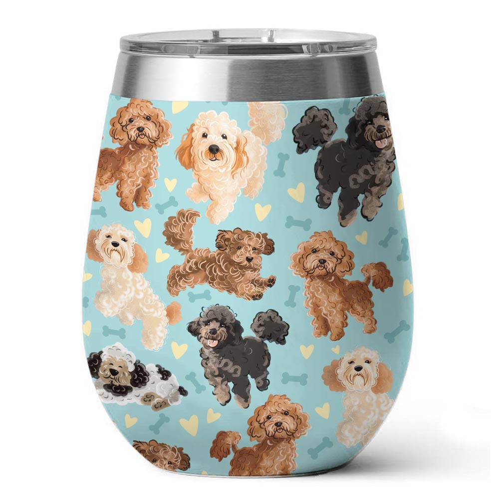 Shineful Wine Tumbler Poodles Cute