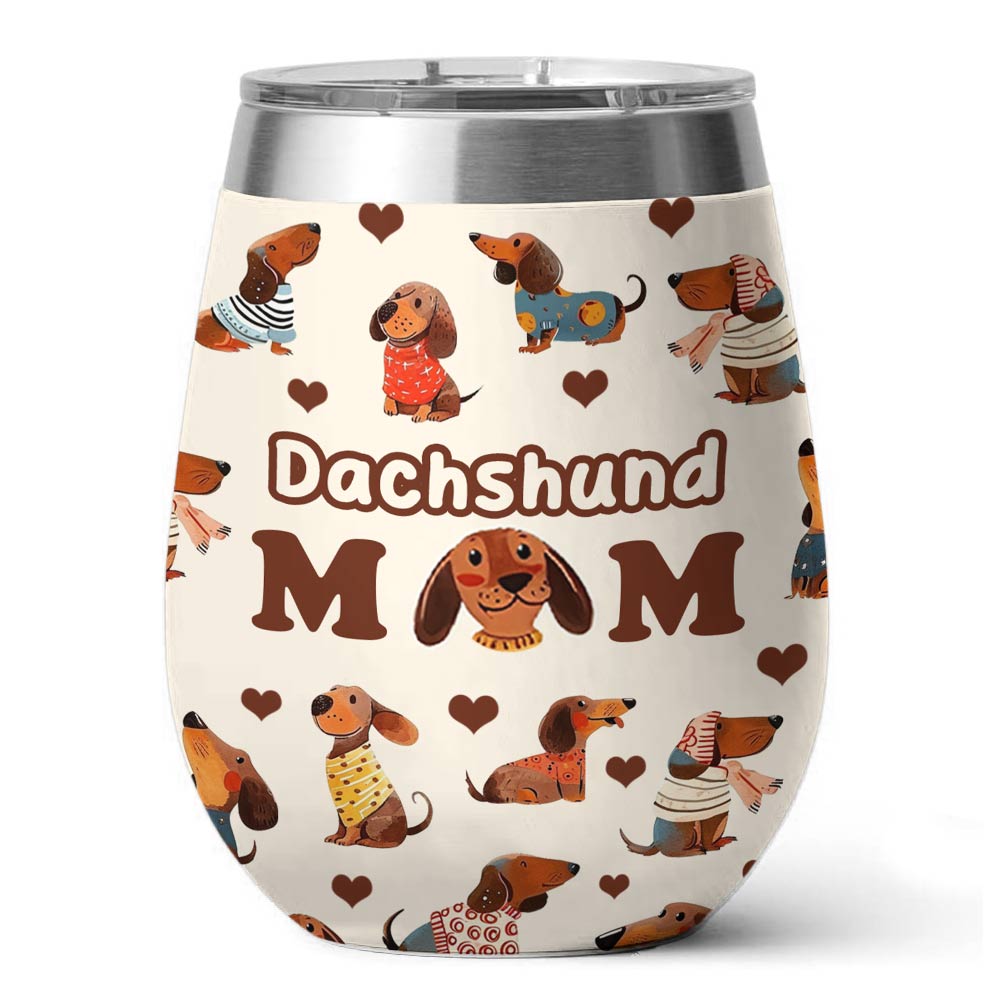 Glänzender Weinbecher Dackel MOM