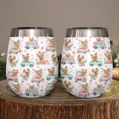 Shineful Wine Tumbler Yorkie Love