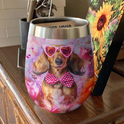 Shineful Wine Tumbler Fabulous Dachshund 2