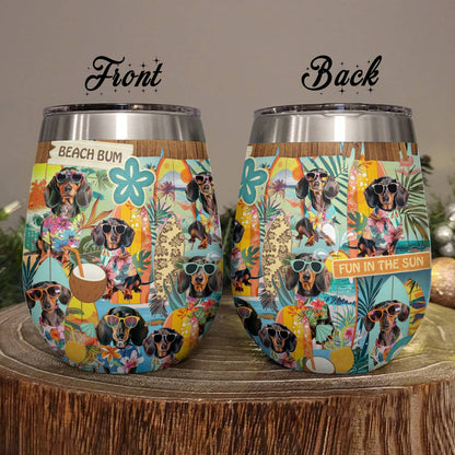 Shineful Wine Tumbler Dachshund Summer Vibe