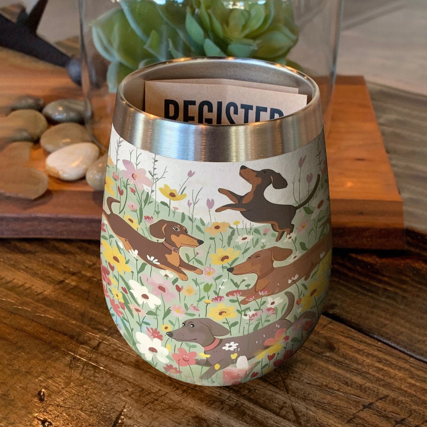 Dog 12 Oz Shineful™ Dachshunds Flower Garden Nl09 12Oz Tumbler