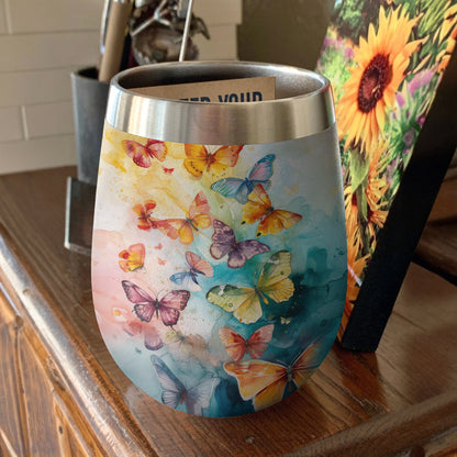 Butterfly 12 Oz Shineful™ Colorful Nl09 12Oz Tumbler