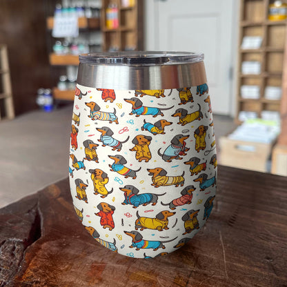 Dachshund 12 Oz Shineful™ Wine Happy Dachshunds Nl09 12Oz Tumbler