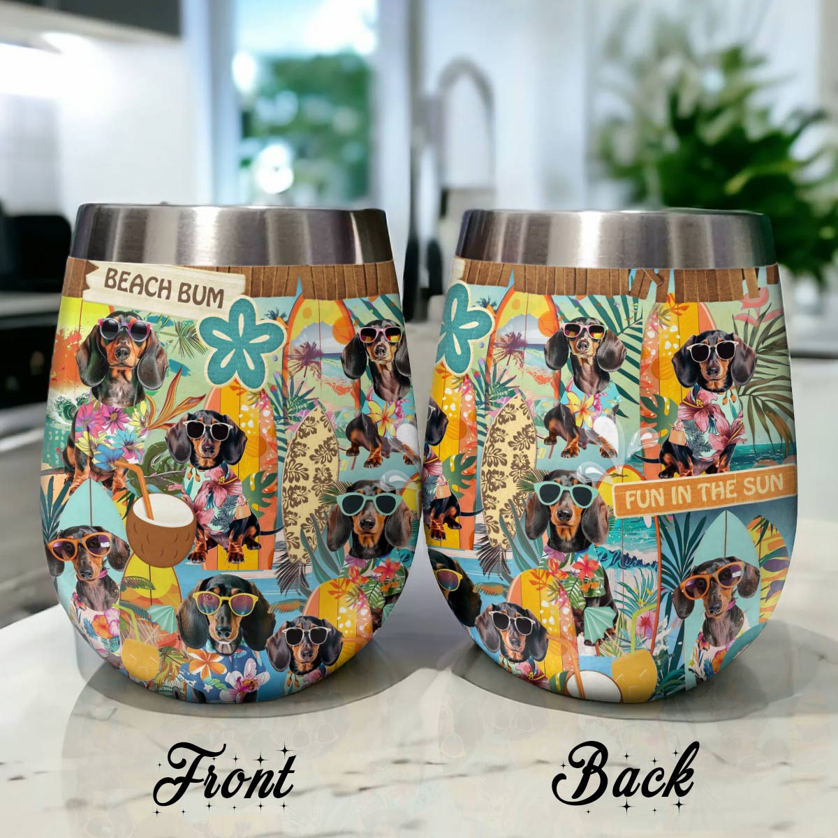 Shineful Wine Tumbler Dachshund Summer Vibe