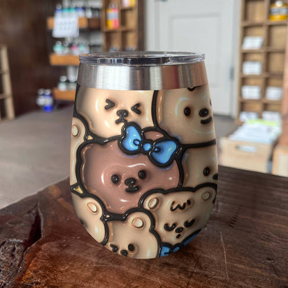 Shineful Wine Tumbler Happy Bears